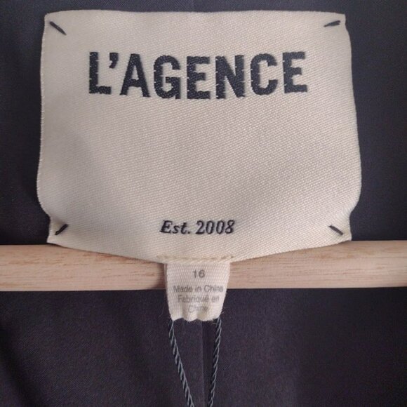 L'Agence Jayda Relaxed Double-Breasted Blazer 16 NEW Black Elevated Jacket - Picture 3 of 10